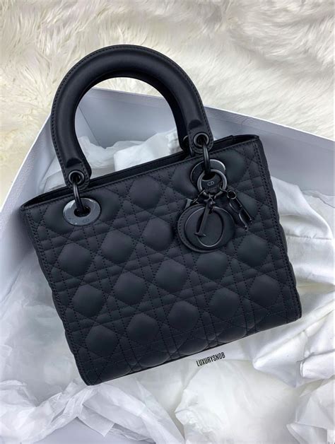 lady dior matte black bag|Lady Dior tote large black.